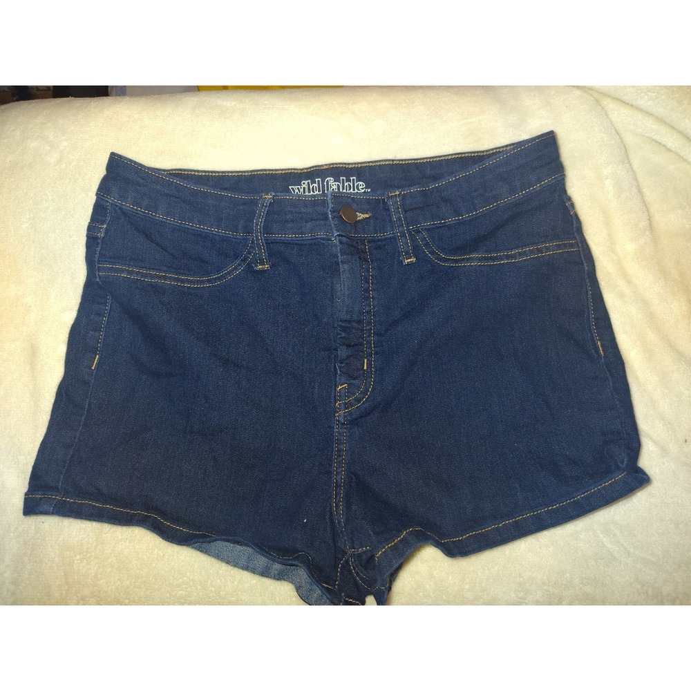 Wild Fable Women Dark Wash High Rise Denim Shorts Size 12/31R Blue Summer Casual